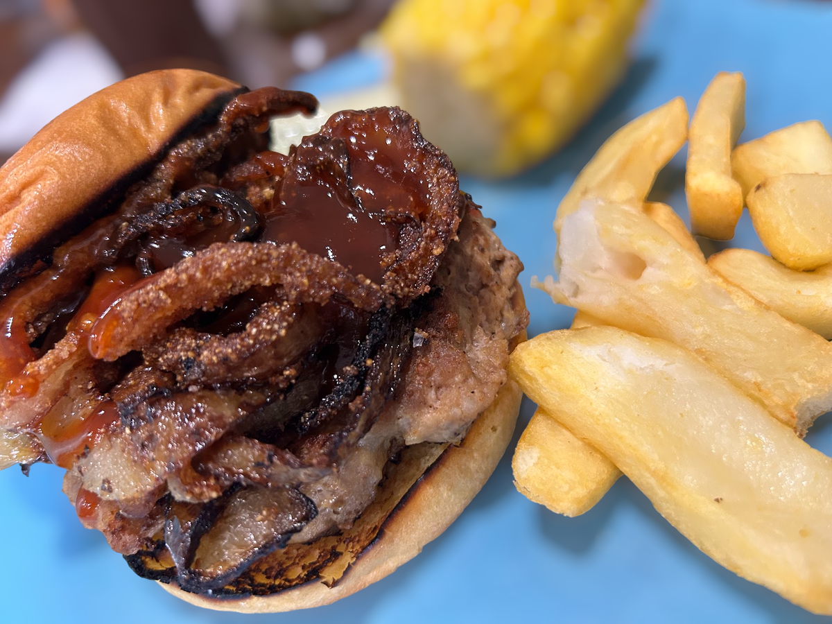 BBQ Pork Burgers & Corn on the Cob