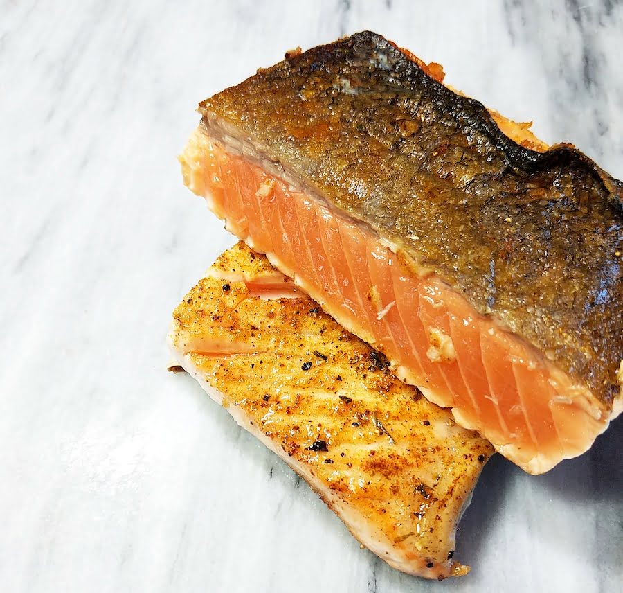 Crispy Salmon with Maple Mustard