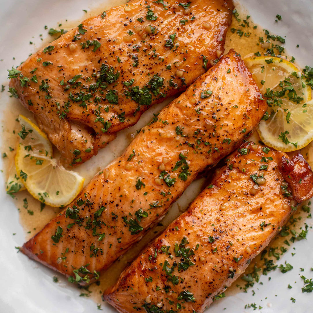 STICKY GARLIC BUTTER SALMON