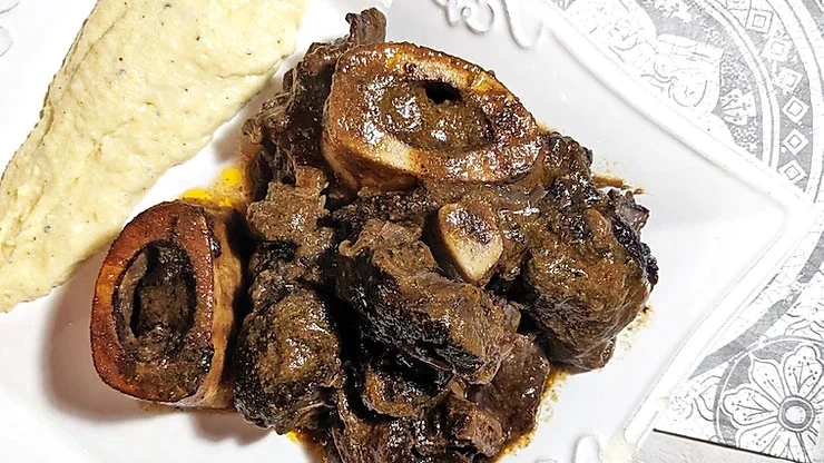 Image of Braised Beef Shank with Espresso Nice Mushroom Sauce