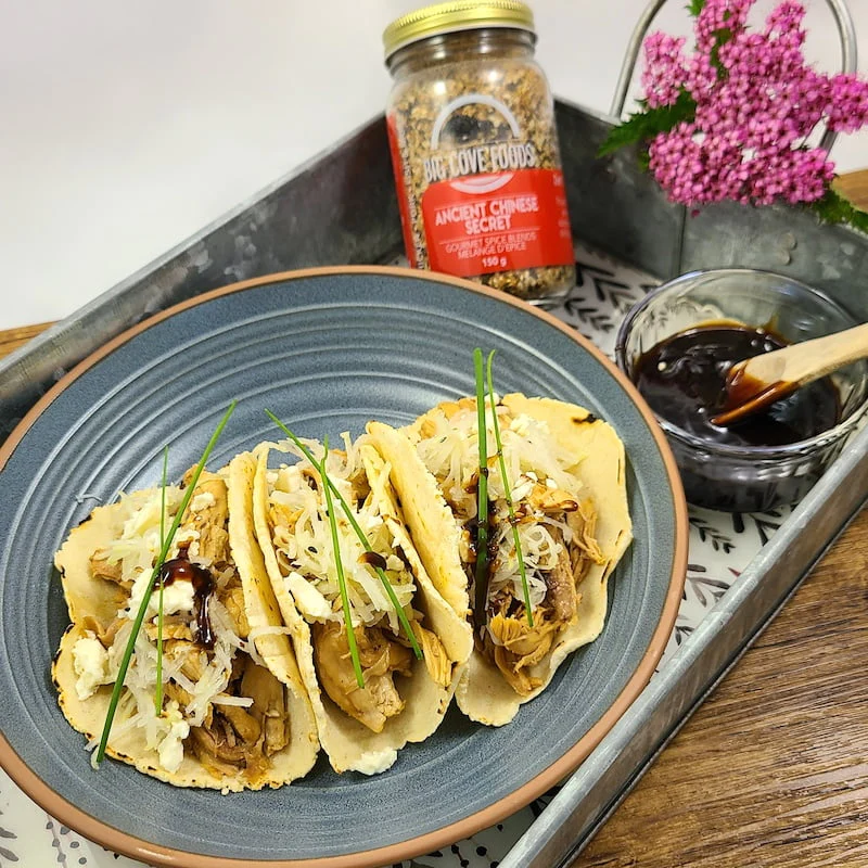 Asian-Style Instant Pot Chicken with Kohlrabi Slaw