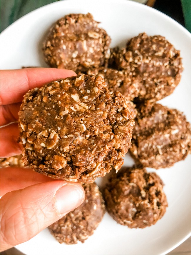 Image of Chocolate Peanut Butter No-Bake Lactation Cookies 