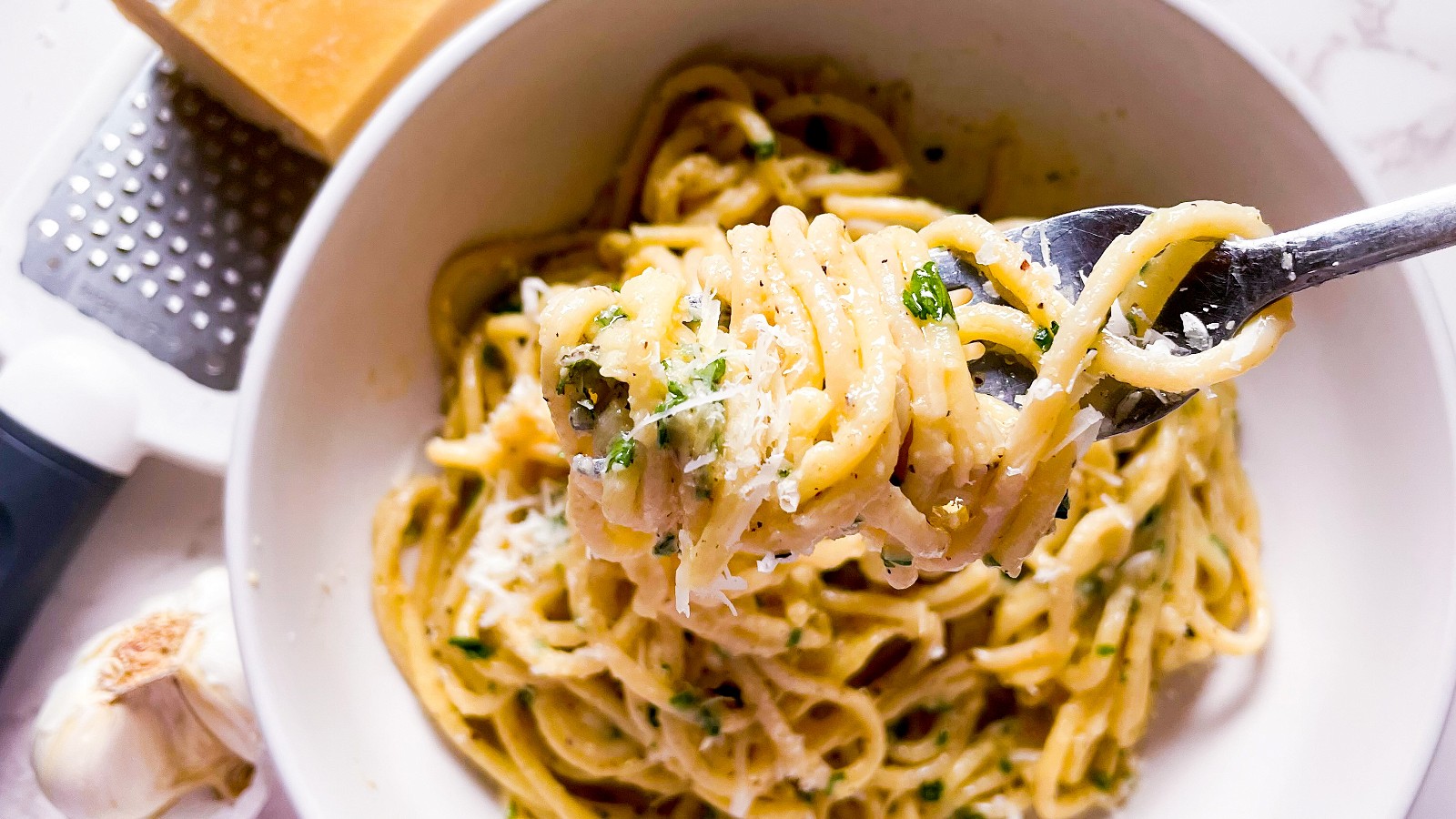 Image of Garlic Butter Parmesan Pasta for One