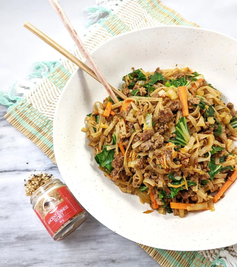 Pork Noodle with Kimchi and Bok Choy