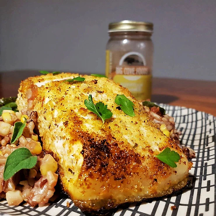 Egyptian Summer Panko Crusted Halibut