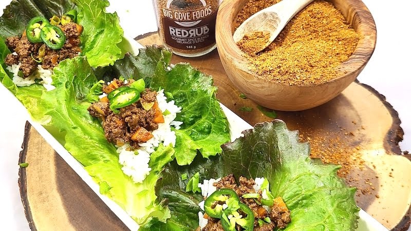 Image of Red Rub Spiced Beef Lettuce Wraps