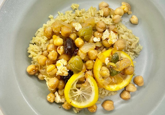 Image of Olive Oil-Braised Chickpeas with Feta
