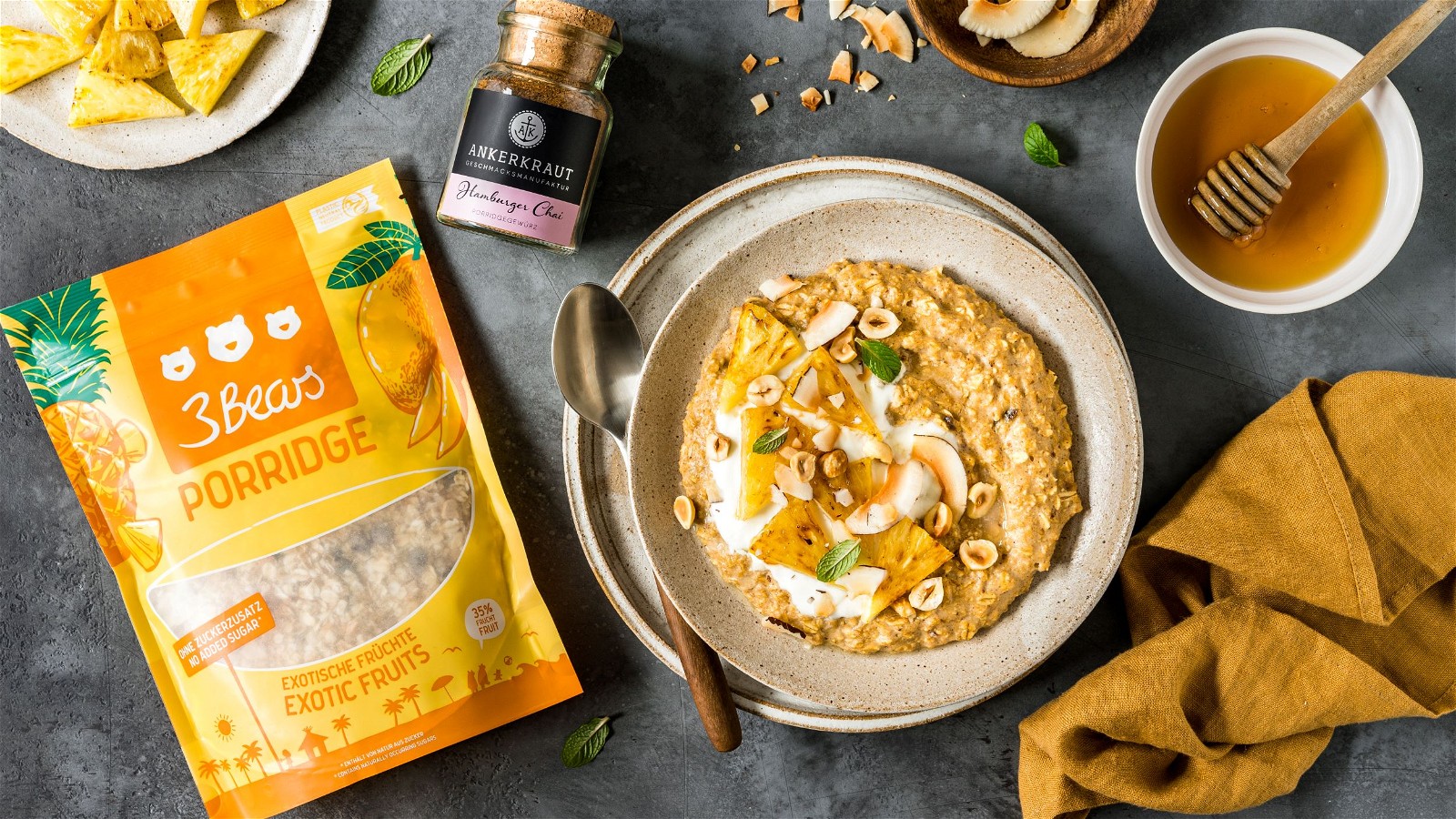 Image of Porridge mit gebratener Ananas 