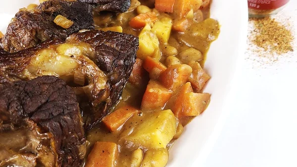 Image of Espresso Braised Beef with White Bean Stew