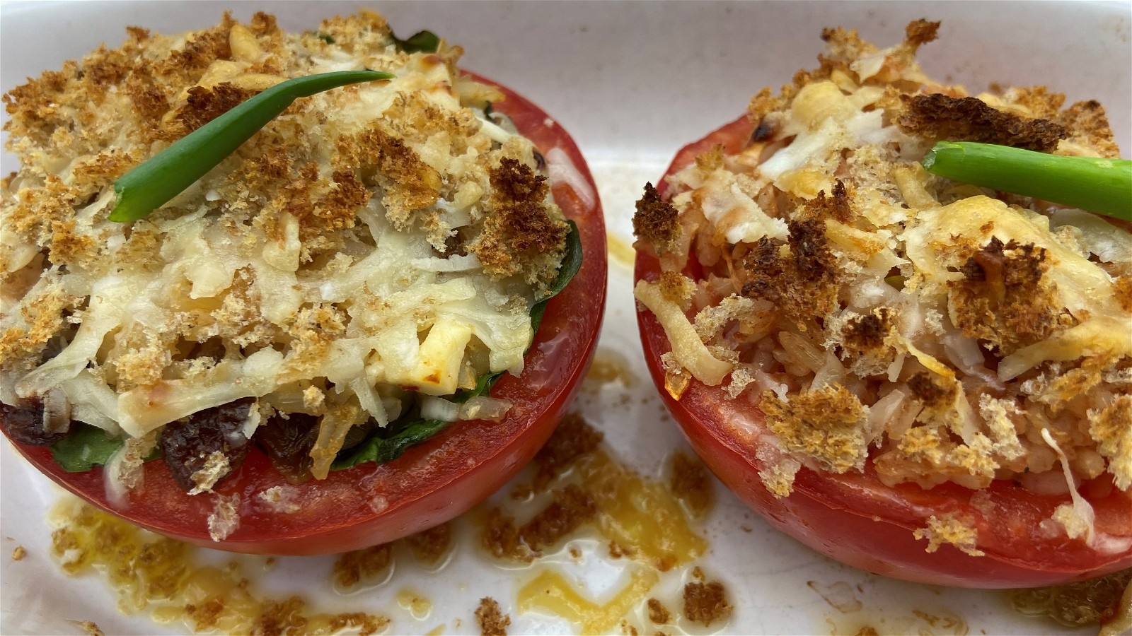 Image of Stuffed tomatoes with feta and spinach