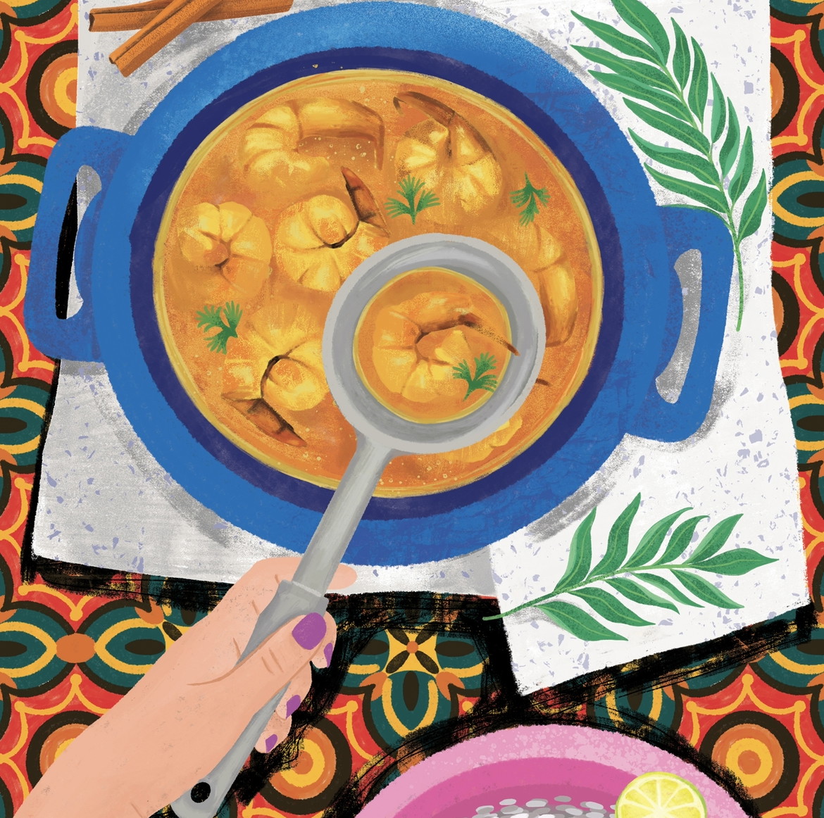 Prawn Currry with Darkened Cinnamon (An˘duru kurun˘du saman˘ga issan kariya)