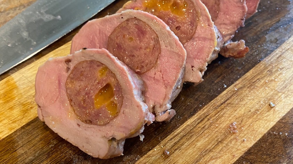 Image of PORK TENDERLOIN STUFFED WITH BACON SAUSAGE