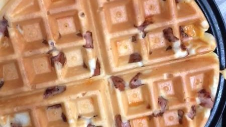 Image of SAUSAGE AND CHEDDAR WAFFLES
