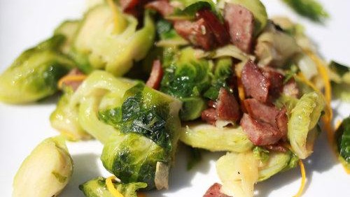 Image of BACON SAUSAGE BRUSSELS SPROUTS