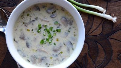 Image of SPRING ONION & BACON SAUSAGE SOUP