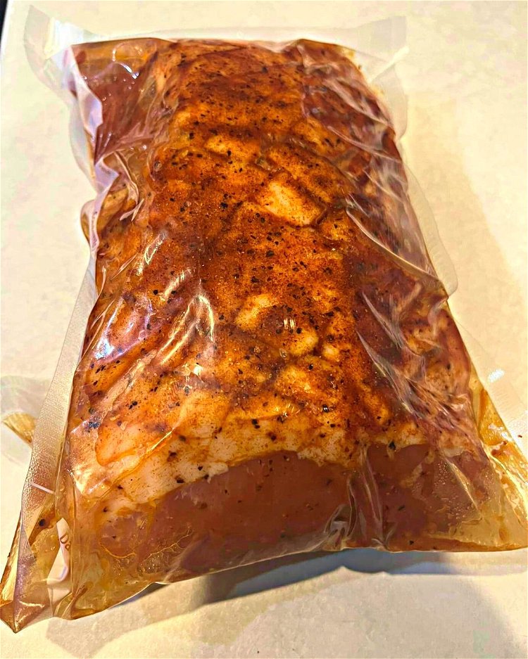 Image of Sous vide the pork loin for 10 hours at 140°F...