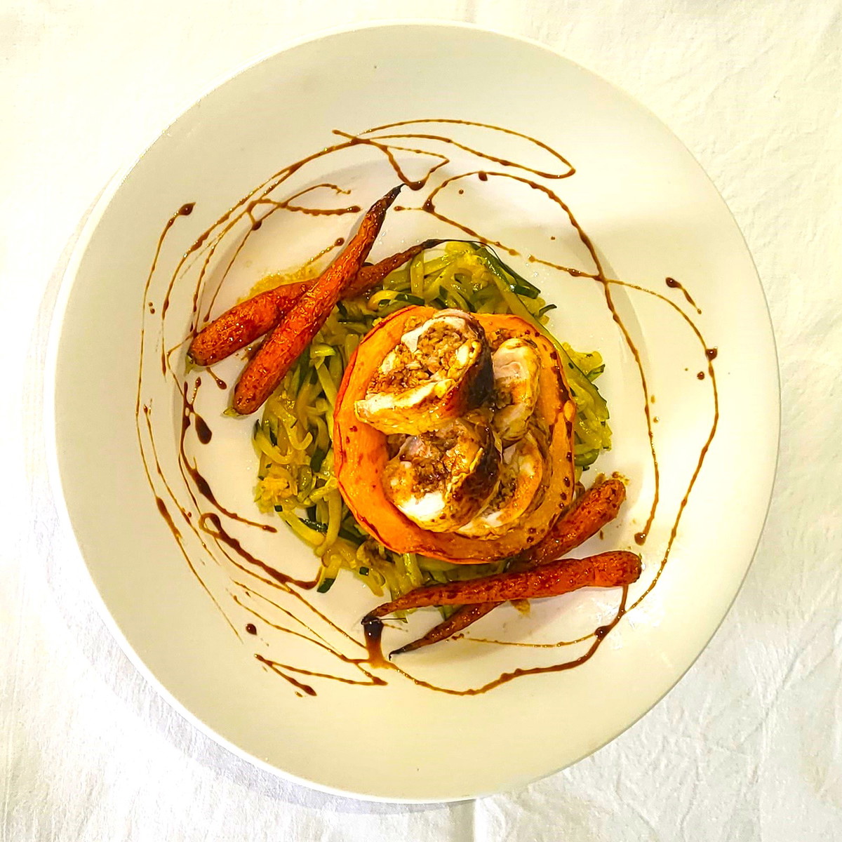 Black Honey Chicken Roulade