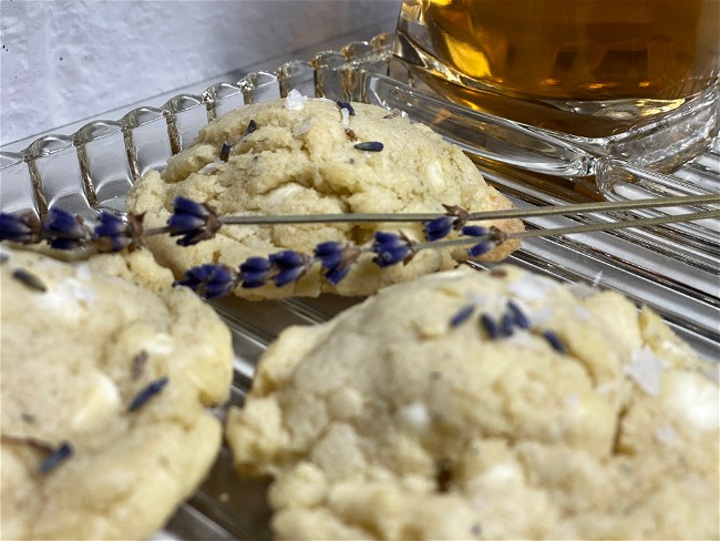 Image of Salted White Chocolate Lavender Cookies
