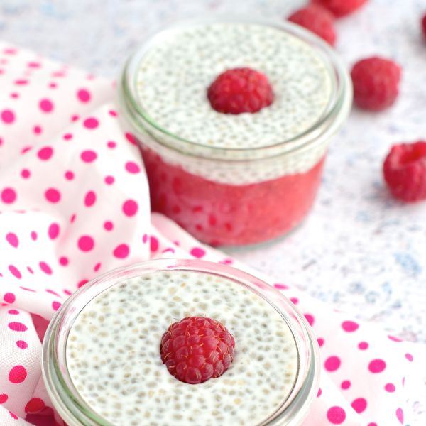 Creamy Raspberry Chia Pudding for Glowing Skin 