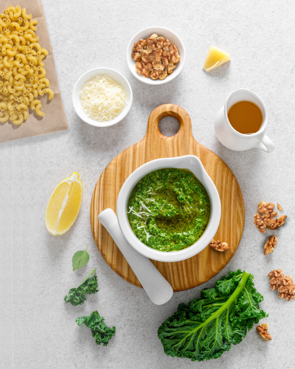 Image of White Bean Pasta with Creamy Kale Pesto