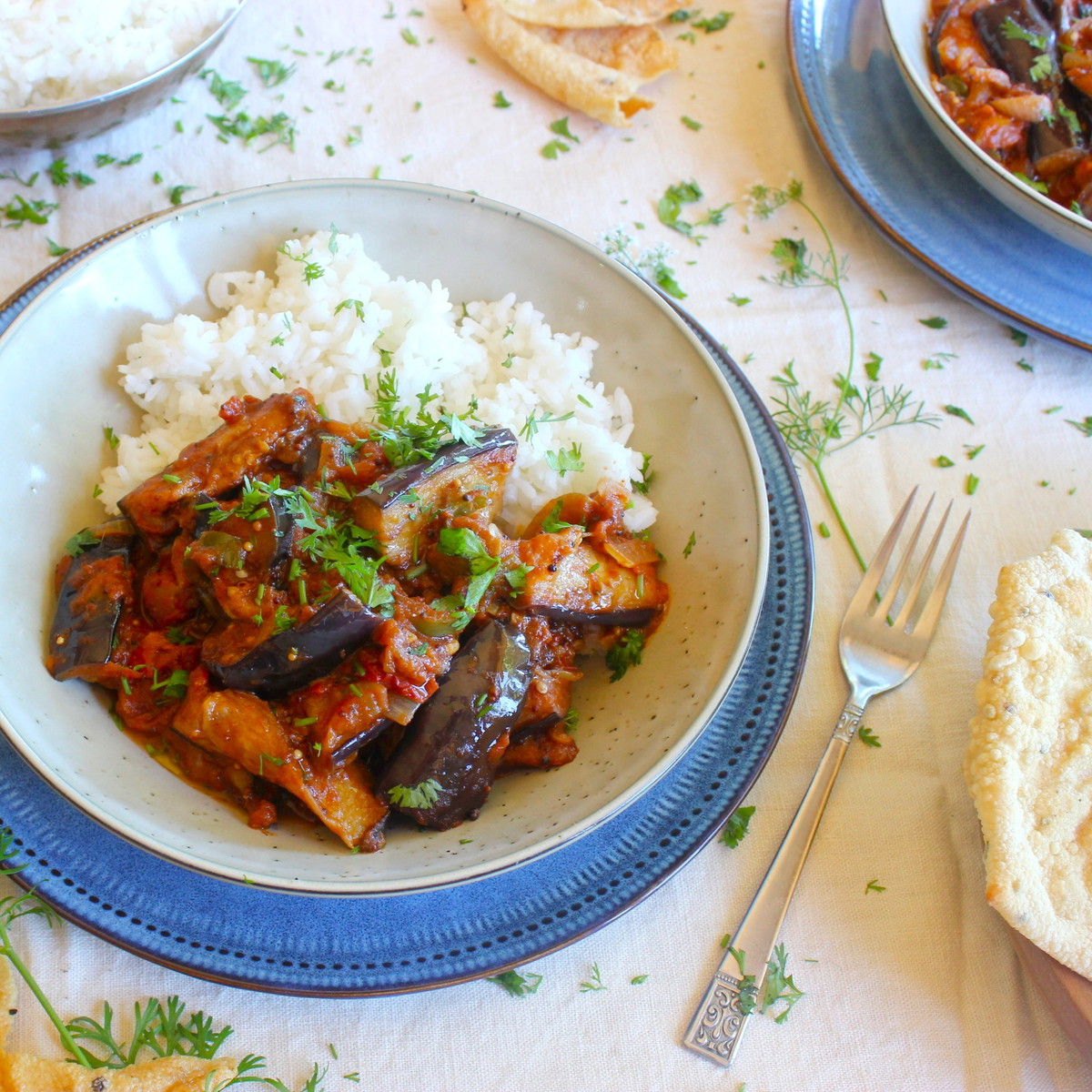 Smoky Eggplant and Tomato Curry