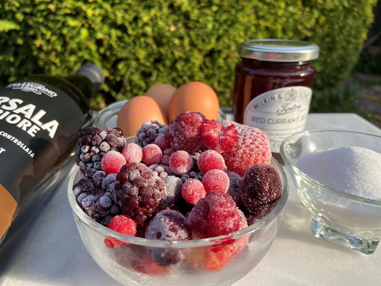 Image of Or leave zabaglione to get cold then fold in chilled whipped cream and serve with fruits.