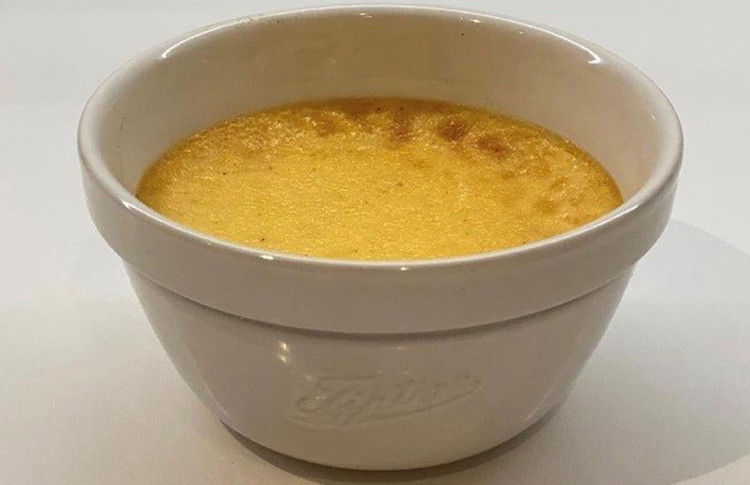 Image of Allow to cool then cover with thin layer of caster sugar. Blow torch or grill until  brûlée!