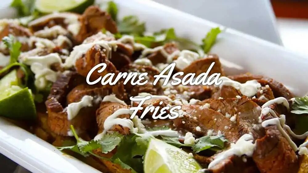 Image of Carne Asada Fries On a Gas Grill