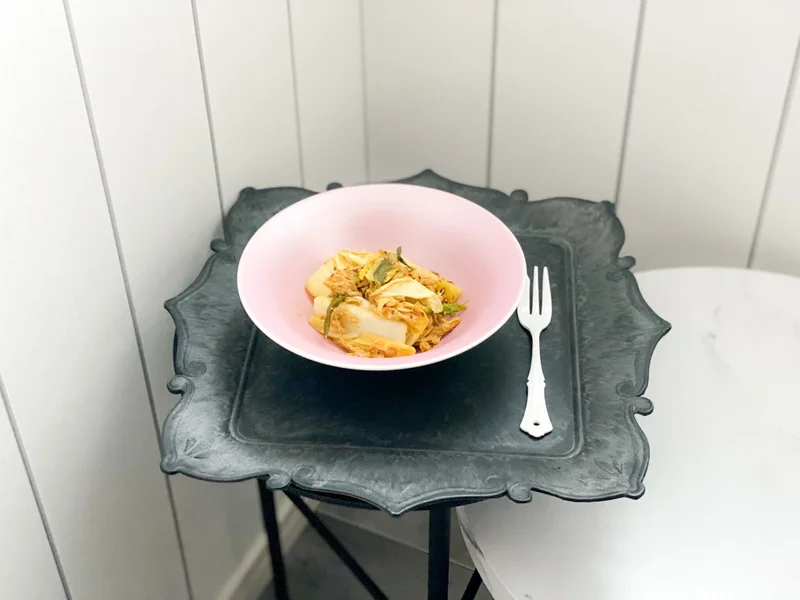 乾燥白ねぎとツナと白菜のカレー煮