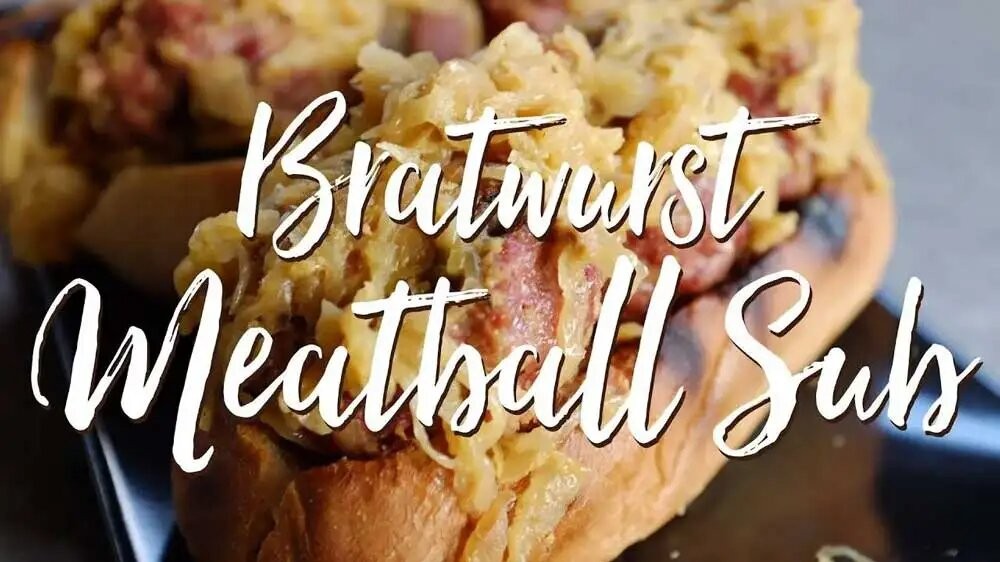 Image of Bratwurst Meatball Sub with Beer Braised Sauerkraut