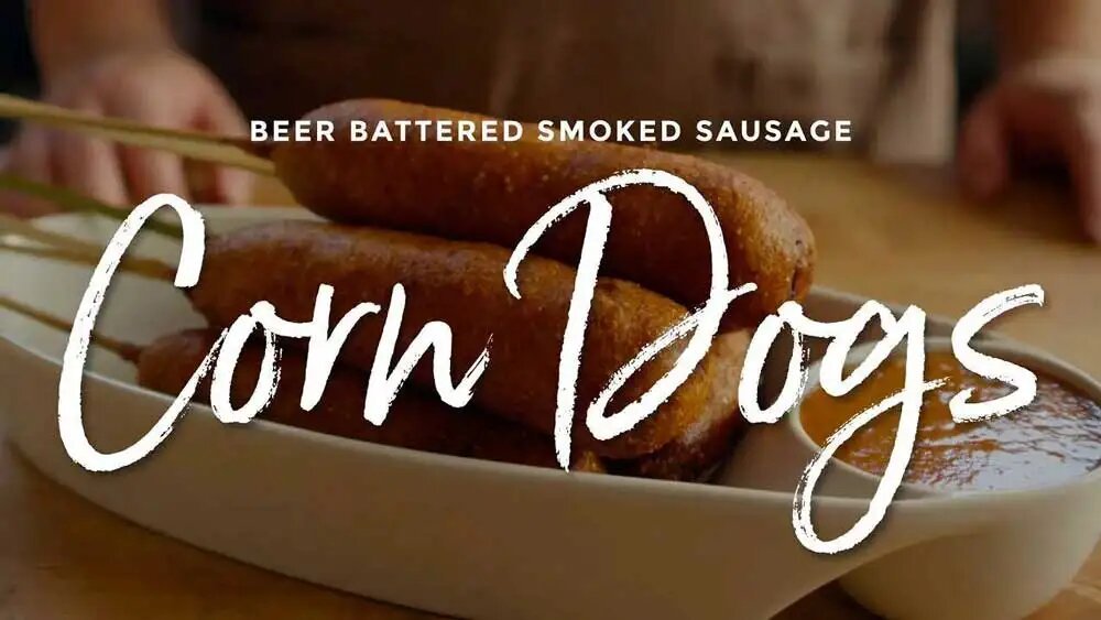 Beer Battered Smoked Sausage Corn Dogs