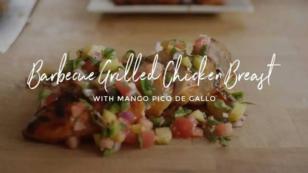 Image of BBQ Grilled Chicken Breasts with Mango Pico de Gallo