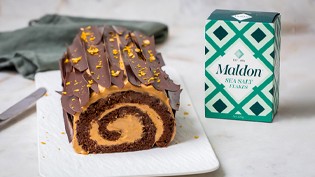 Picture of Yule Log Cake on dish