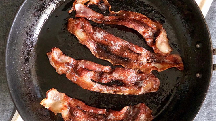 Image of Fry bacon until crispy. Set aside and let cool. Once cooled, crumble into bacon bites.