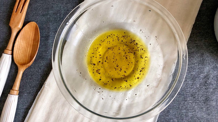 Image of Mix sugar, oil, vinegar, pepper, and salt.