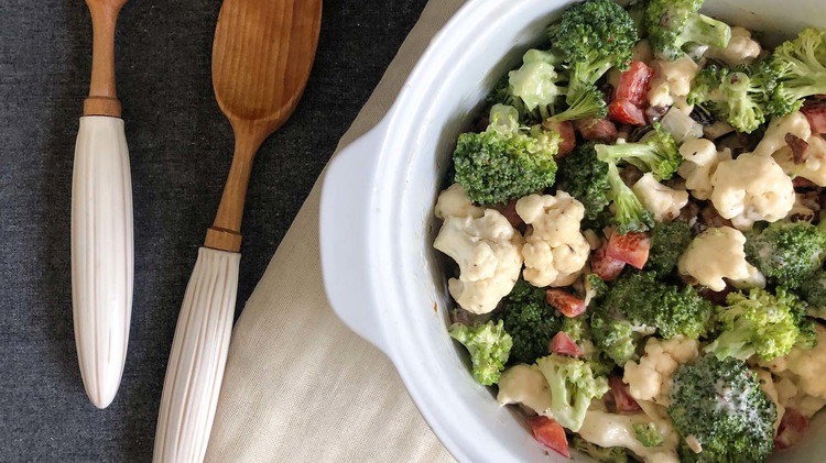 Image of Add the dressing to the vegetable mix and toss to coat. Serve immediately or refrigerate for up to 3-5 days.