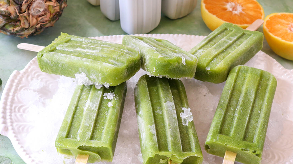 Image of ‘Slimesicles’, green smoothie popsicles