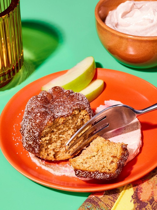 Image of Apple Cider Doughnut Pound Cake with Sweet Cinnamon Greek Yogurt