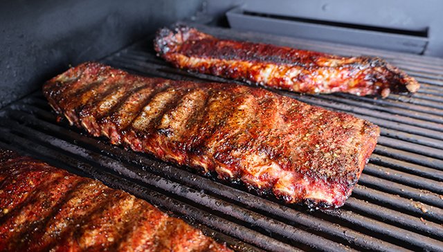 Image of Place ribs on the smoker and smoke for 2.5 hours...