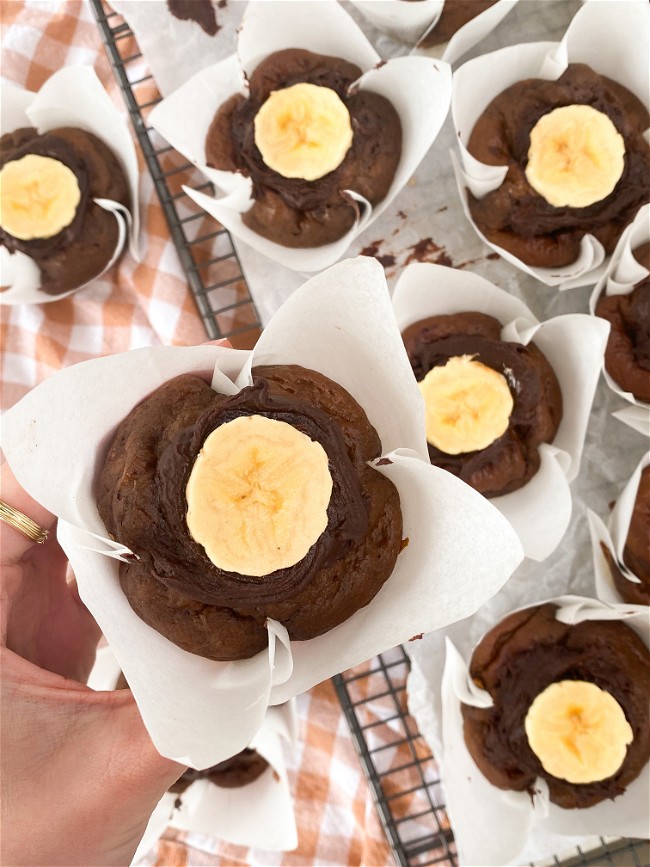 Image of Choc protein banana muffins