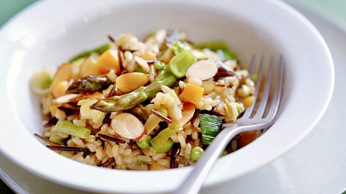 Image of Wild Rice Spring Risotto With Almonds