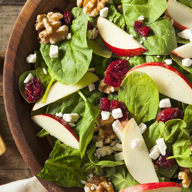 Image of Green Salad with Dried Cranberries and Apples 