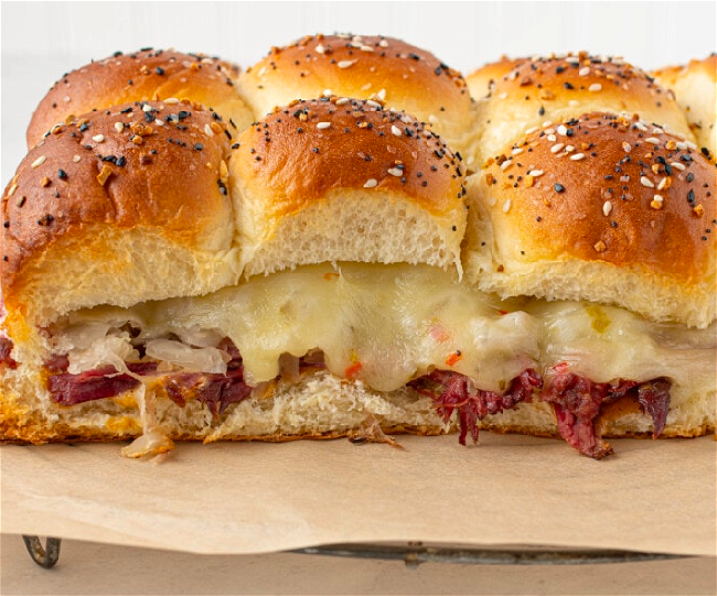 Image of Corned Beef Reuben Sliders Sandwiches
