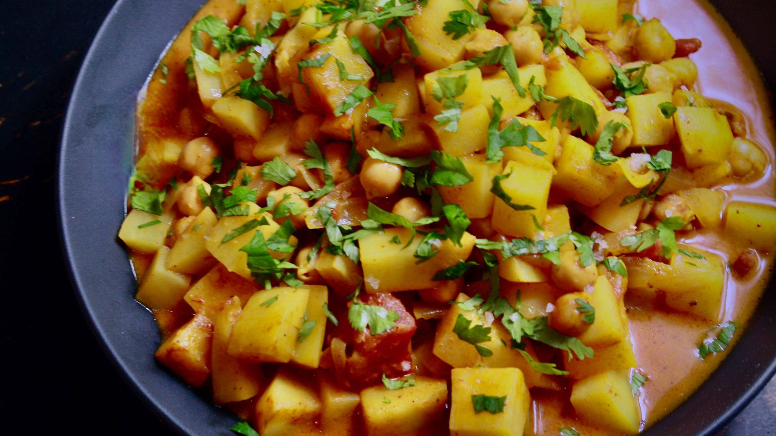 Wurzpott Curry Potatoes with Chickpeas by Chef Anne Hicks