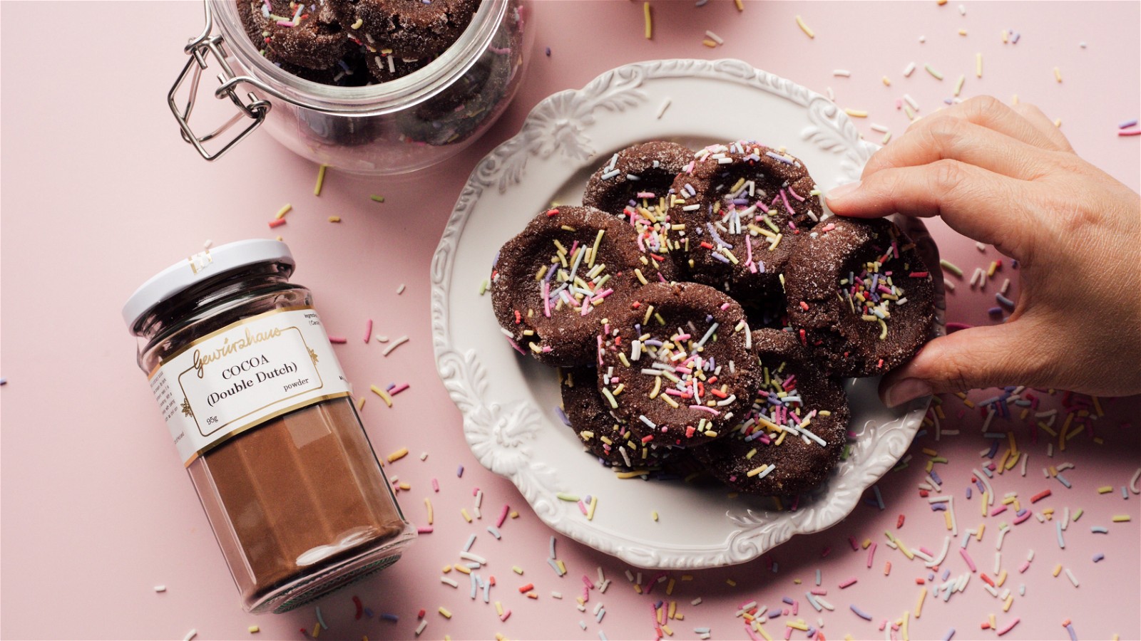 Image of Chocolate Crinkle Sprinkle Cookies