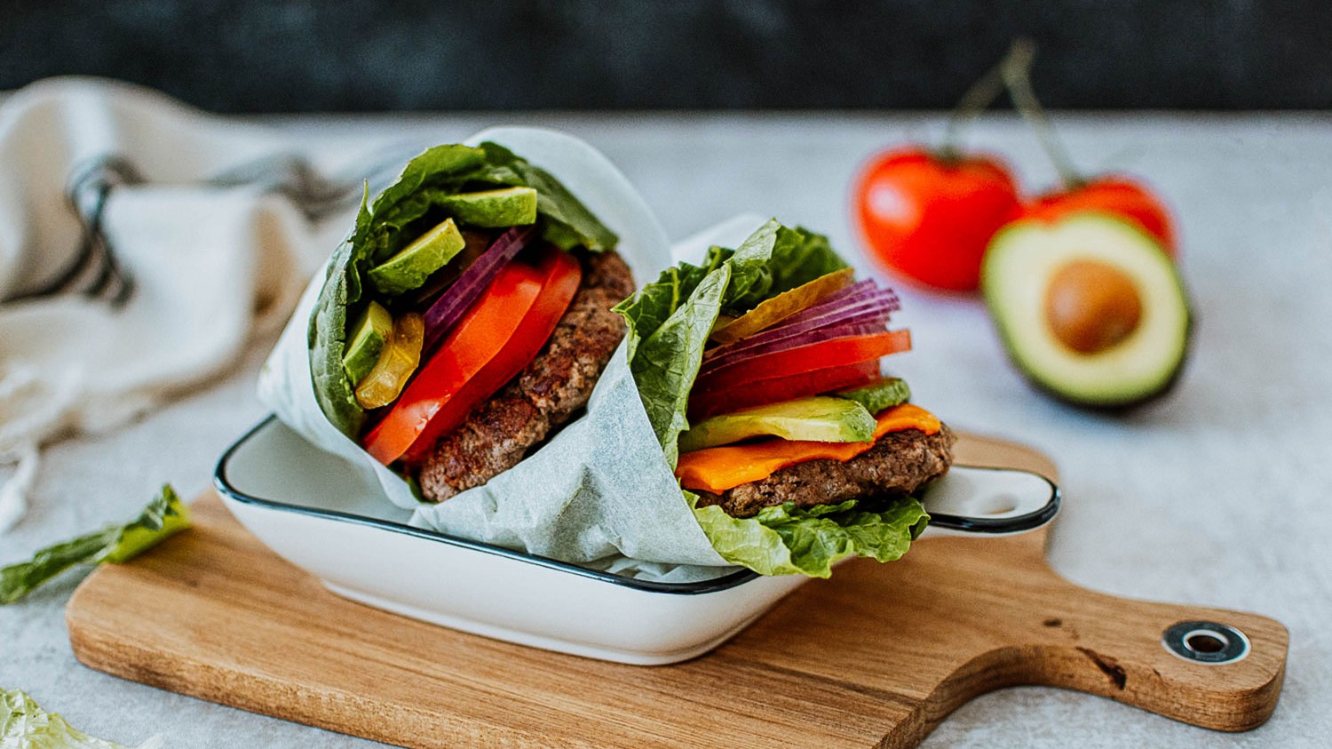 Image of Avocado Burger Lettuce Wraps