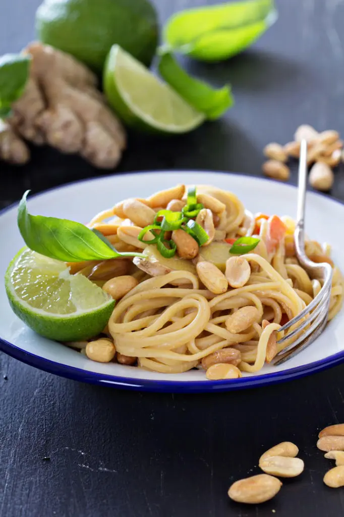Aromatic Lime Peanut Sauce on Pasta