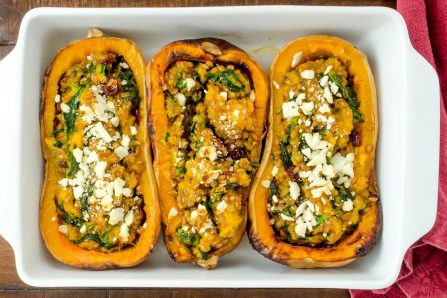 Wheat Berry Stuffed Squash