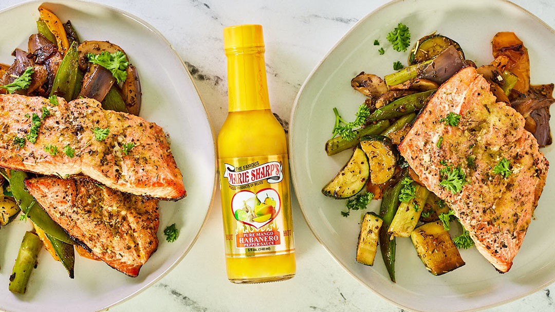 Image of Baked Salmon with Marie Sharp’s Mango Habanero Pepper Sauce