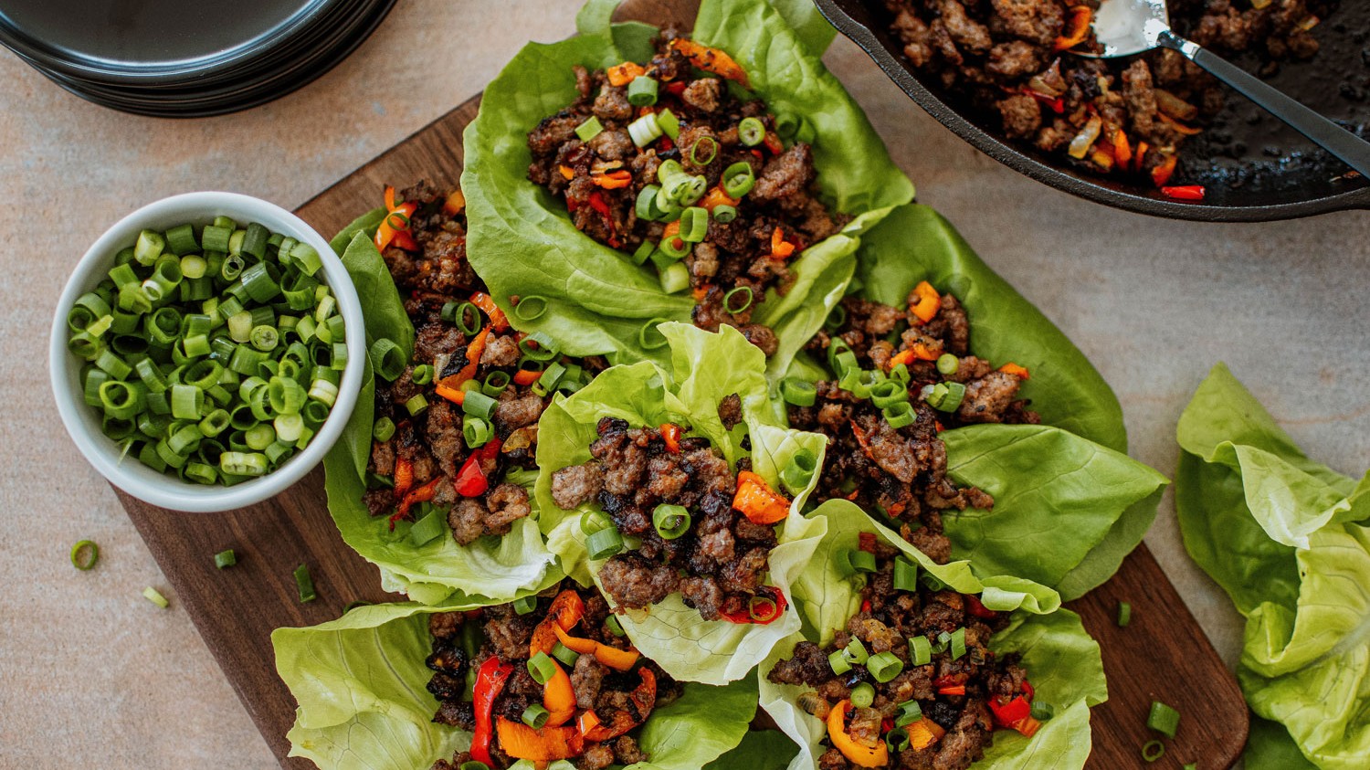 Image of Pork and Pepper Lettuce Cups